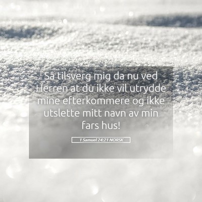 Picture 05 - 1 Samuel 24:21 NORSK - Så tilsverg mig da nu ved Herren at du ikke vil - Bible Verse Picture
