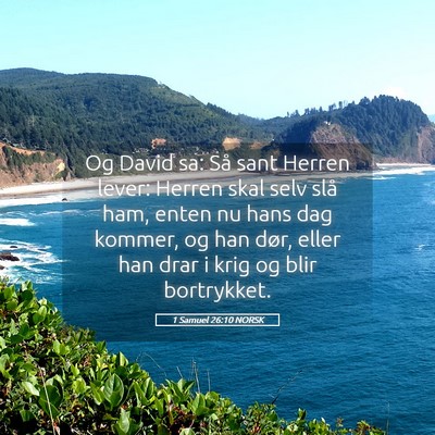 Picture 05 - 1 Samuel 26:10 NORSK - Og David sa: Så sant Herren lever: Herren skal - Bible Verse Picture