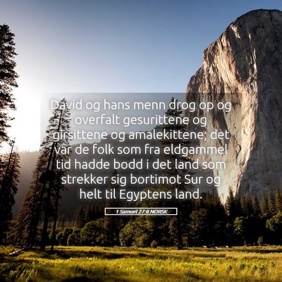 Picture 05 - 1 Samuel 27:8 NORSK - David og hans menn drog op og overfalt - Bible Verse Picture