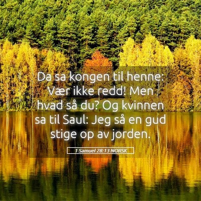 Picture 05 - 1 Samuel 28:13 NORSK - Da sa kongen til henne: Vær ikke redd! Men hvad - Bible Verse Picture