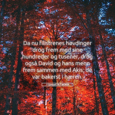 Picture 05 - 1 Samuel 29:2 NORSK - Da nu filistrenes høvdinger drog frem med sine - Bible Verse Picture