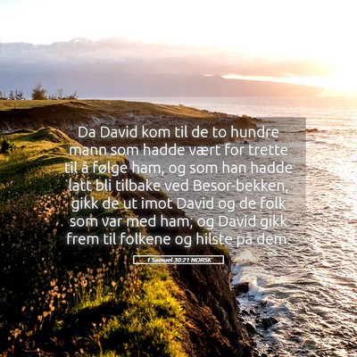 Picture 05 - 1 Samuel 30:21 NORSK - Da David kom til de to hundre mann som hadde - Bible Verse Picture