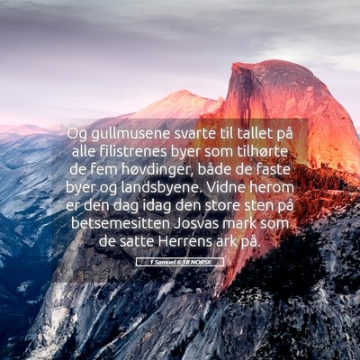 Picture 05 - 1 Samuel 6:18 NORSK - Og gullmusene svarte til tallet på alle - Bible Verse Picture