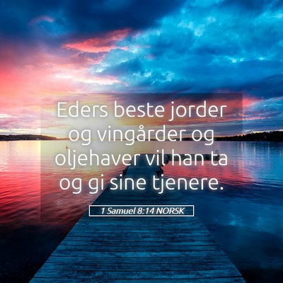 Picture 05 - 1 Samuel 8:14 NORSK - Eders beste jorder og vingårder og oljehaver vil - Bible Verse Picture