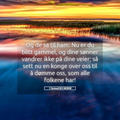 Picture 05 - 1 Samuel 8:5 NORSK - Og de sa til ham: Nu er du blitt gammel, og dine - Bible Verse Picture