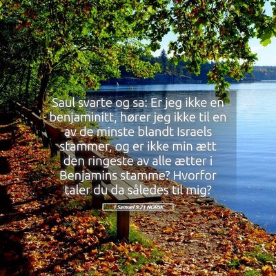 Picture 05 - 1 Samuel 9:21 NORSK - Saul svarte og sa: Er jeg ikke en benjaminitt, - Bible Verse Picture