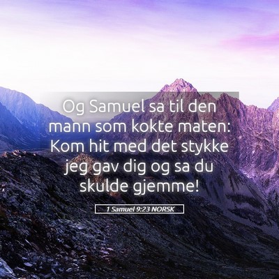 Picture 05 - 1 Samuel 9:23 NORSK - Og Samuel sa til den mann som kokte maten: Kom - Bible Verse Picture