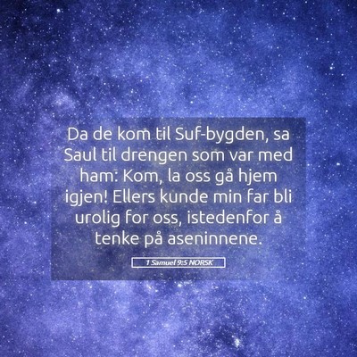 Picture 05 - 1 Samuel 9:5 NORSK - Da de kom til Suf-bygden, sa Saul til drengen som - Bible Verse Picture