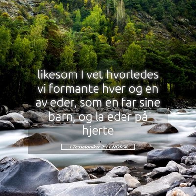 Picture 05 - 1 Tessaloniker 2:11 NORSK - likesom I vet hvorledes vi formante hver og en av - Bible Verse Picture