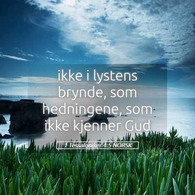 Picture 05 - 1 Tessaloniker 4:5 NORSK - ikke i lystens brynde, som hedningene, som ikke - Bible Verse Picture