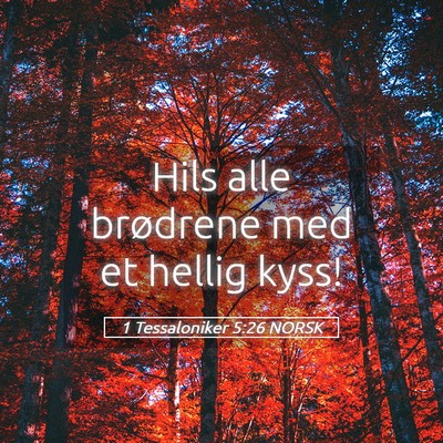 Picture 05 - 1 Tessaloniker 5:26 NORSK - Hils alle brødrene med et hellig - Bible Verse Picture