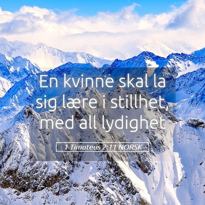 Picture 05 - 1 Timoteus 2:11 NORSK - En kvinne skal la sig lære i stillhet, med all - Bible Verse Picture