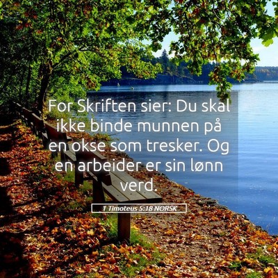 Picture 05 - 1 Timoteus 5:18 NORSK - For Skriften sier: Du skal ikke binde munnen på - Bible Verse Picture