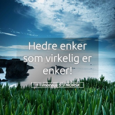 Picture 05 - 1 Timoteus 5:3 NORSK - Hedre enker som virkelig er - Bible Verse Picture
