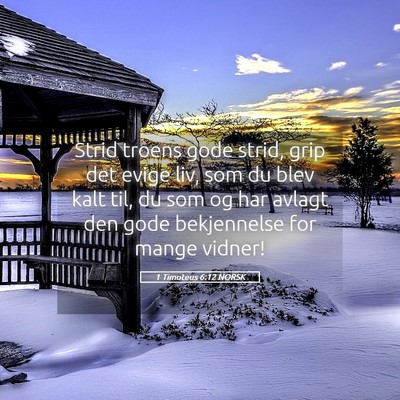Picture 05 - 1 Timoteus 6:12 NORSK - Strid troens gode strid, grip det evige liv, som - Bible Verse Picture