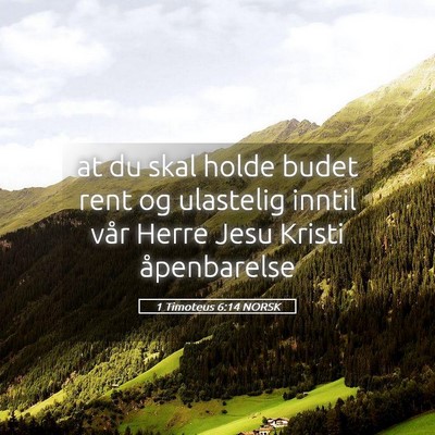 Picture 05 - 1 Timoteus 6:14 NORSK - at du skal holde budet rent og ulastelig inntil - Bible Verse Picture