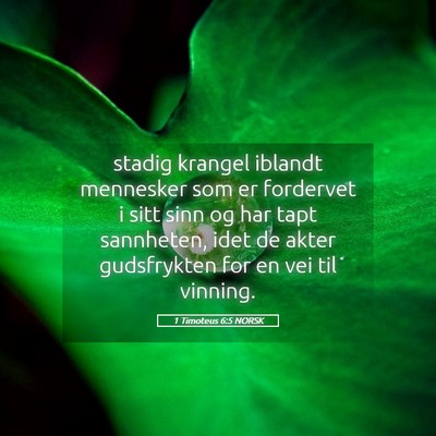 Picture 05 - 1 Timoteus 6:5 NORSK - stadig krangel iblandt mennesker som er fordervet - Bible Verse Picture