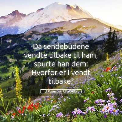 Picture 05 - 2 Kongebok 1:5 NORSK - Da sendebudene vendte tilbake til ham, spurte han - Bible Verse Picture