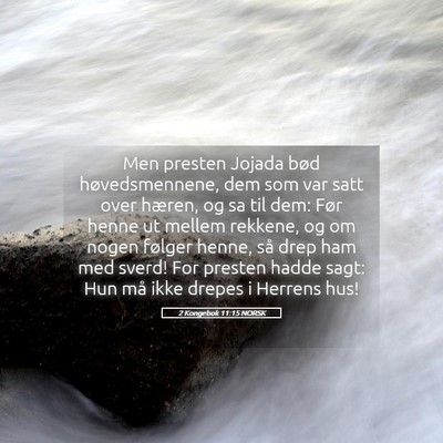 Picture 05 - 2 Kongebok 11:15 NORSK - Men presten Jojada bød høvedsmennene, dem som - Bible Verse Picture