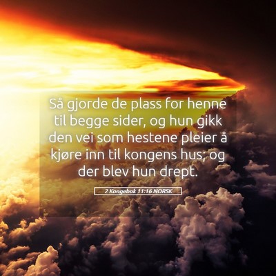 Picture 05 - 2 Kongebok 11:16 NORSK - Så gjorde de plass for henne til begge sider, og - Bible Verse Picture