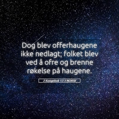 Picture 05 - 2 Kongebok 12:3 NORSK - Dog blev offerhaugene ikke nedlagt; folket blev - Bible Verse Picture