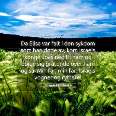 Picture 05 - 2 Kongebok 13:14 NORSK - Da Elisa var falt i den sykdom som han døde av, - Bible Verse Picture