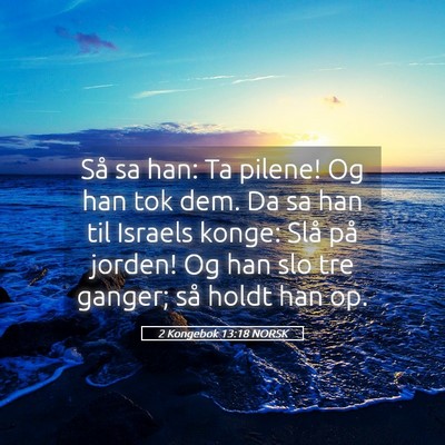 Picture 05 - 2 Kongebok 13:18 NORSK - Så sa han: Ta pilene! Og han tok dem. Da sa han - Bible Verse Picture