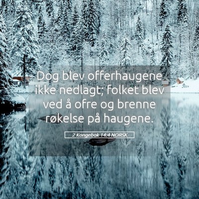 Picture 05 - 2 Kongebok 14:4 NORSK - Dog blev offerhaugene ikke nedlagt; folket blev - Bible Verse Picture