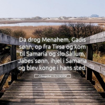 Picture 05 - 2 Kongebok 15:14 NORSK - Da drog Menahem, Gadis sønn, op fra Tirsa og kom - Bible Verse Picture