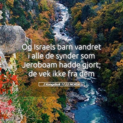 Picture 05 - 2 Kongebok 17:22 NORSK - Og Israels barn vandret i alle de synder som - Bible Verse Picture