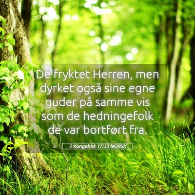 Picture 05 - 2 Kongebok 17:33 NORSK - De fryktet Herren, men dyrket også sine egne - Bible Verse Picture