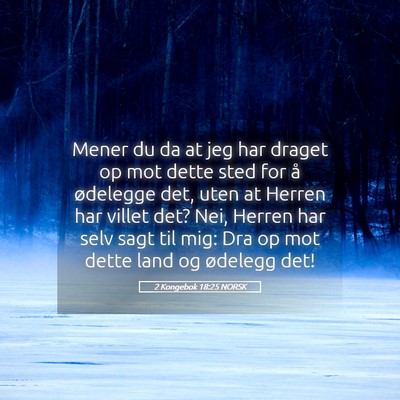 Picture 05 - 2 Kongebok 18:25 NORSK - Mener du da at jeg har draget op mot dette sted - Bible Verse Picture