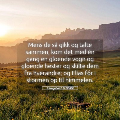 Picture 05 - 2 Kongebok 2:11 NORSK - Mens de så gikk og talte sammen, kom det med én - Bible Verse Picture