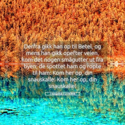 Picture 05 - 2 Kongebok 2:23 NORSK - Derfra gikk han op til Betel, og mens han gikk - Bible Verse Picture