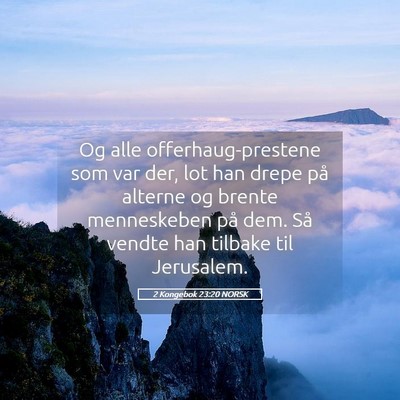 Picture 05 - 2 Kongebok 23:20 NORSK - Og alle offerhaug-prestene som var der, lot han - Bible Verse Picture