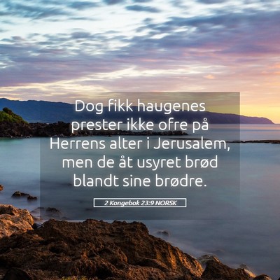 Picture 05 - 2 Kongebok 23:9 NORSK - Dog fikk haugenes prester ikke ofre på Herrens - Bible Verse Picture