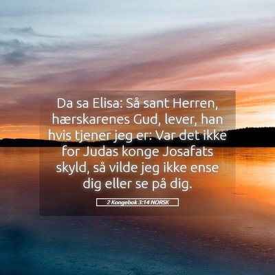 Picture 05 - 2 Kongebok 3:14 NORSK - Da sa Elisa: Så sant Herren, hærskarenes Gud, - Bible Verse Picture