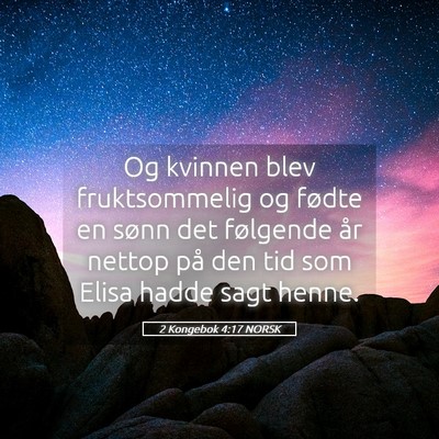 Picture 05 - 2 Kongebok 4:17 NORSK - Og kvinnen blev fruktsommelig og fødte en sønn - Bible Verse Picture