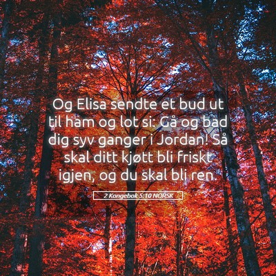 Picture 05 - 2 Kongebok 5:10 NORSK - Og Elisa sendte et bud ut til ham og lot si: Gå - Bible Verse Picture