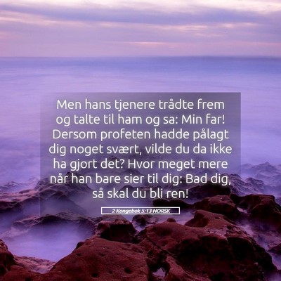 Picture 05 - 2 Kongebok 5:13 NORSK - Men hans tjenere trådte frem og talte til ham og - Bible Verse Picture