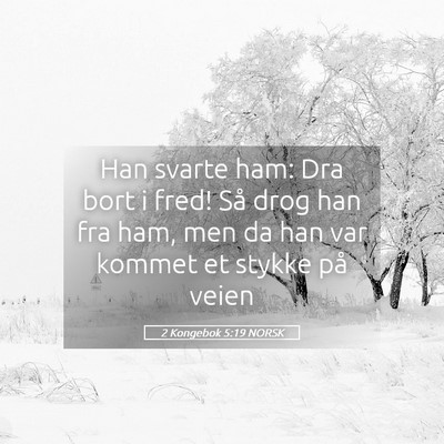 Picture 05 - 2 Kongebok 5:19 NORSK - Han svarte ham: Dra bort i fred! Så drog han fra - Bible Verse Picture