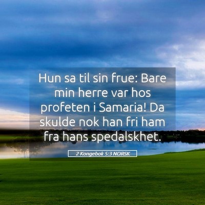 Picture 05 - 2 Kongebok 5:3 NORSK - Hun sa til sin frue: Bare min herre var hos - Bible Verse Picture