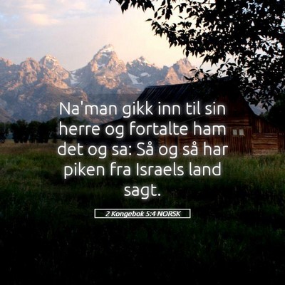 Picture 05 - 2 Kongebok 5:4 NORSK - Na'man gikk inn til sin herre og fortalte ham det - Bible Verse Picture