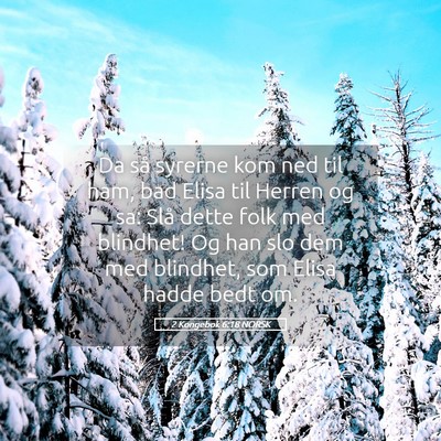 Picture 05 - 2 Kongebok 6:18 NORSK - Da så syrerne kom ned til ham, bad Elisa til - Bible Verse Picture