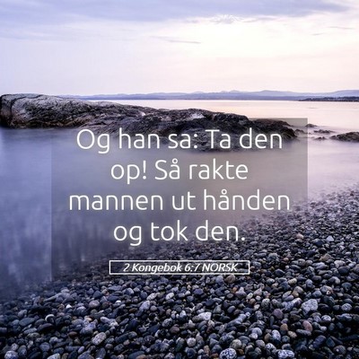 Picture 05 - 2 Kongebok 6:7 NORSK - Og han sa: Ta den op! Så rakte mannen ut hånden - Bible Verse Picture