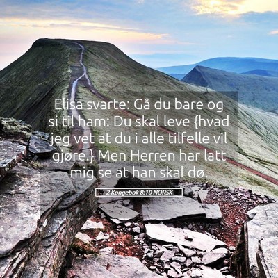 Picture 05 - 2 Kongebok 8:10 NORSK - Elisa svarte: Gå du bare og si til ham: Du skal - Bible Verse Picture