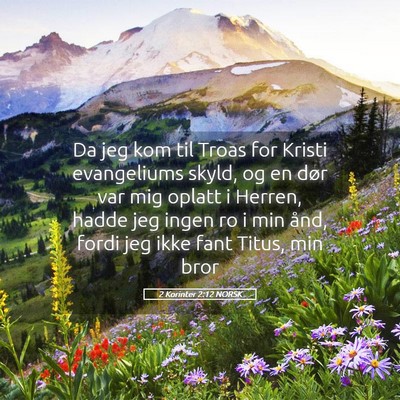 Picture 05 - 2 Korinter 2:12 NORSK - Da jeg kom til Troas for Kristi evangeliums - Bible Verse Picture