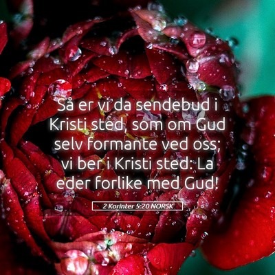 Picture 05 - 2 Korinter 5:20 NORSK - Så er vi da sendebud i Kristi sted, som om Gud - Bible Verse Picture