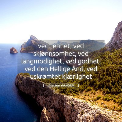 Picture 05 - 2 Korinter 6:6 NORSK - ved renhet, ved skjønnsomhet, ved langmodighet, - Bible Verse Picture