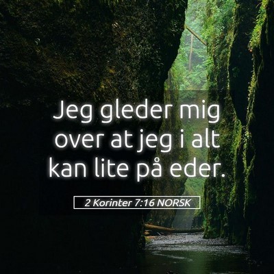 Picture 05 - 2 Korinter 7:16 NORSK - Jeg gleder mig over at jeg i alt kan lite på - Bible Verse Picture